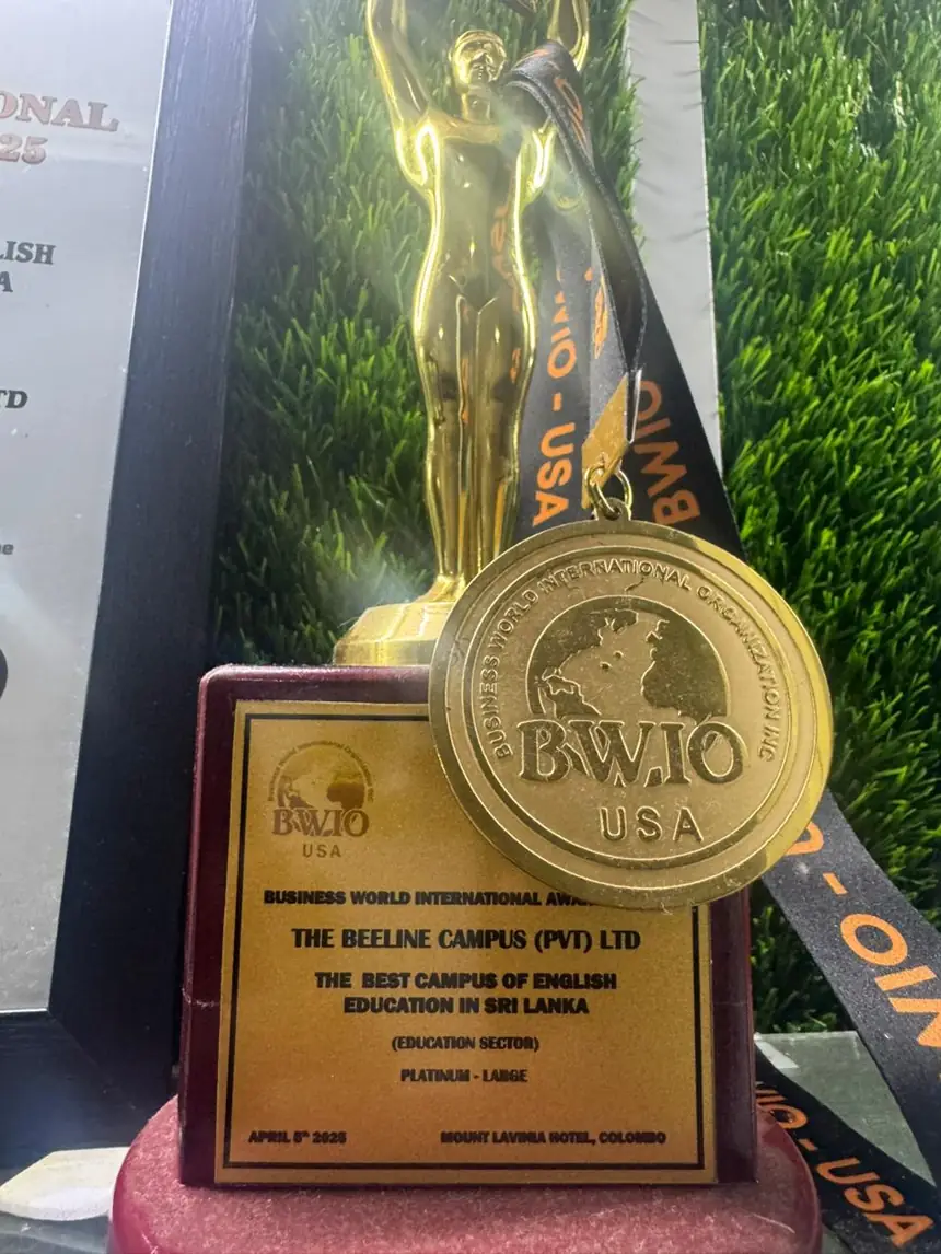 BWIO USA 2025 award — The Beeline Campus, Best Campus of English Education in Sri Lanka